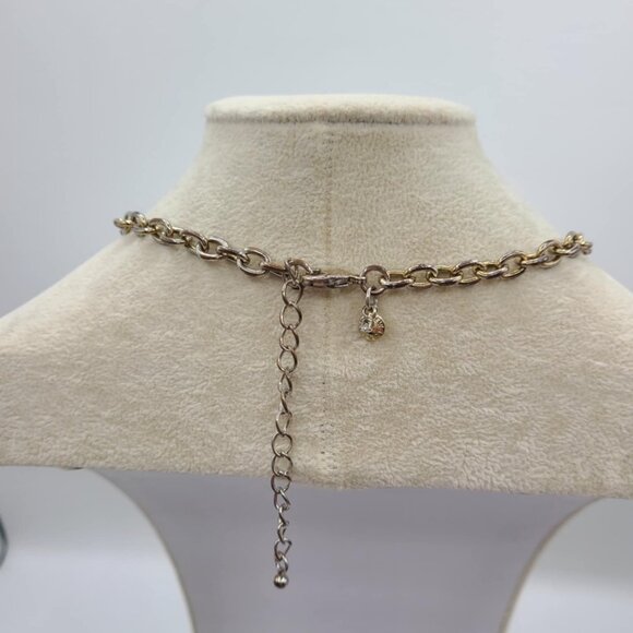 J Crew Blue Clear Crystal Statement Necklace - Picture 2 of 7